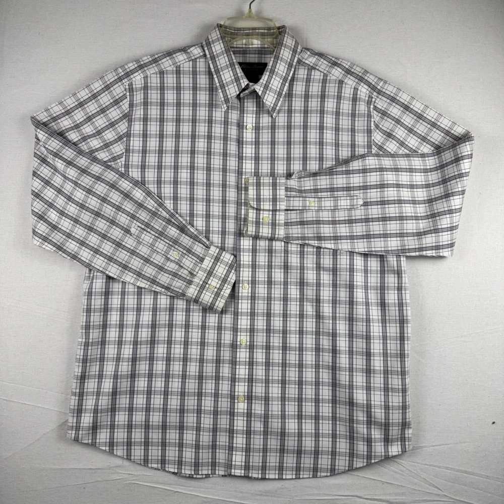 Eddie Bauer Mens Classic Fit Wrinkle Resistant Plaid Button Down Shirt Large L